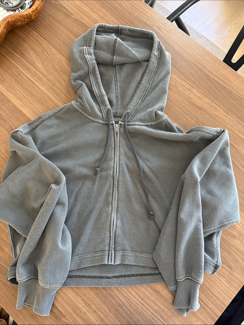 Women’s Zip-Up Hooded Jacket in gray